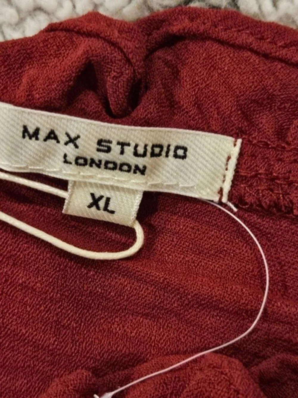 Max Studio Burgundy Sleeveless V‑Neck Jumpsuit - Picture 4 of 8